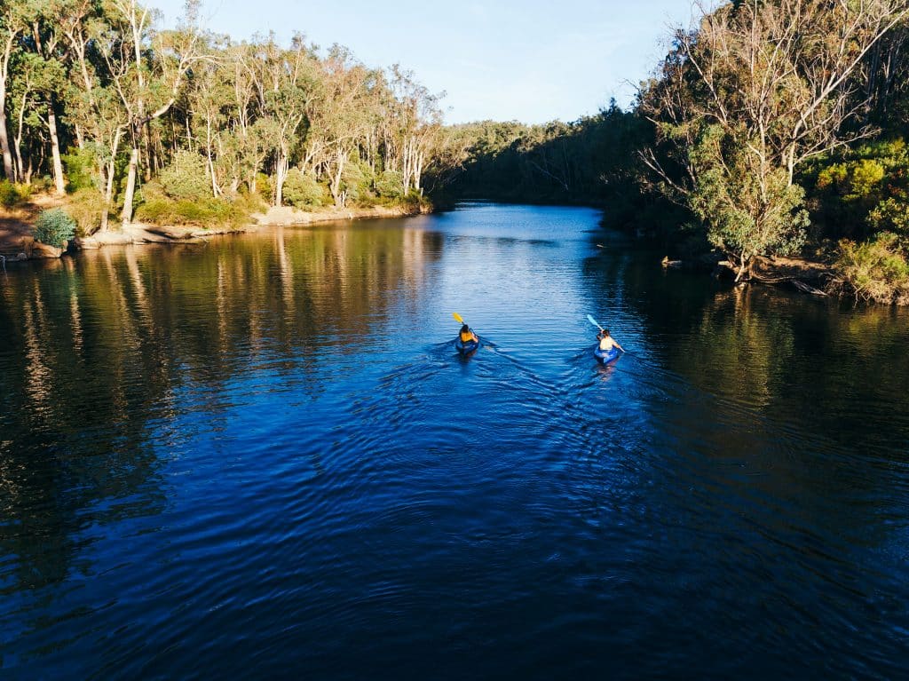 Kayaking on the Murray River in Dwellingup
