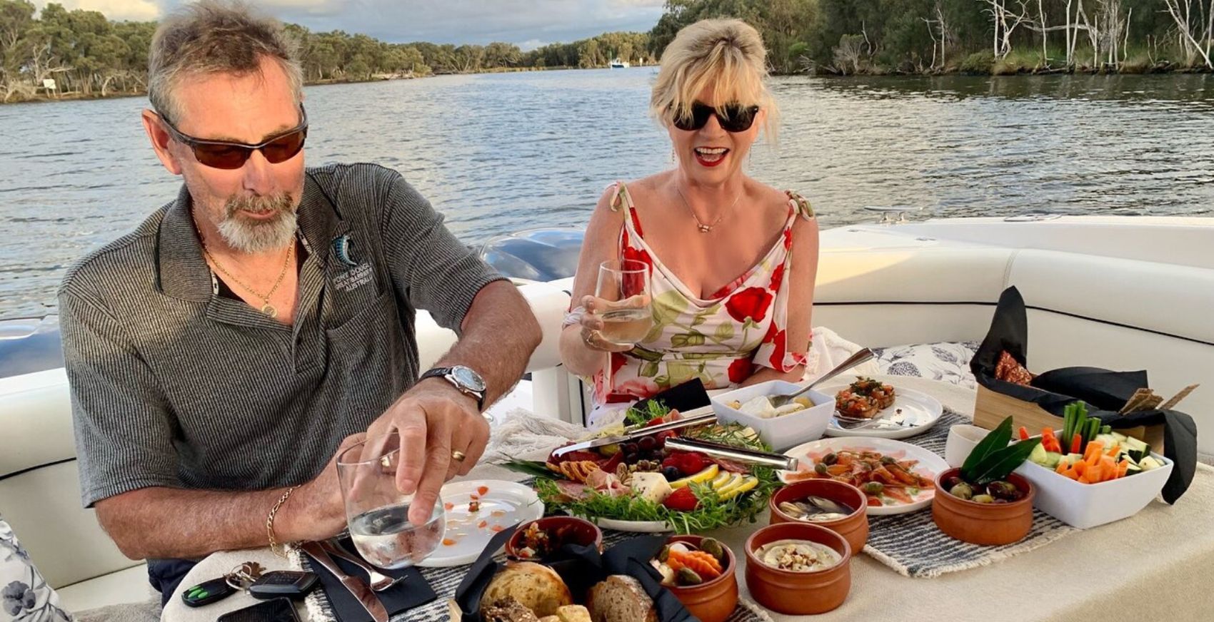 Picnic on Luxury Boutique Boat Charters Mandurah