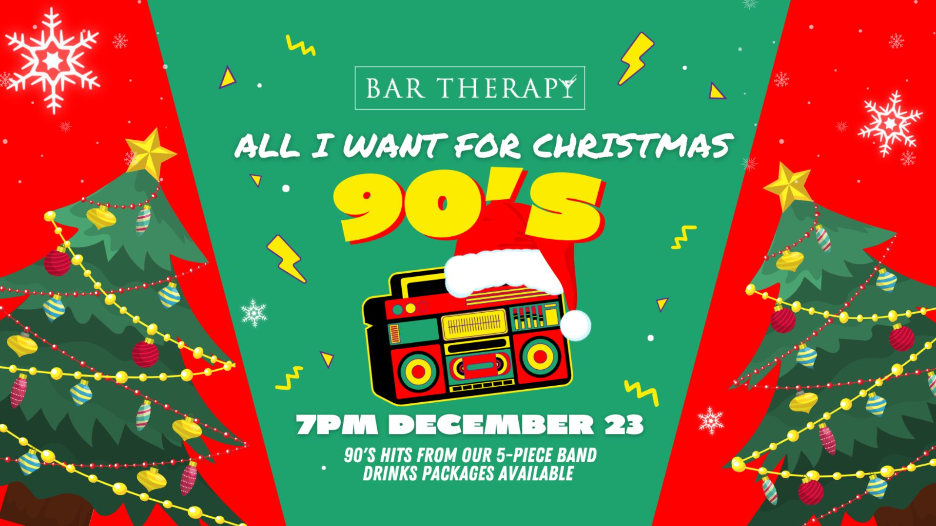 Bar Therapy Mandurah - All I want for Christmas 90s party